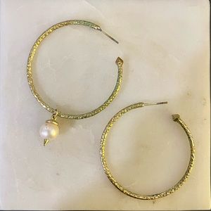 Kendra Scott charm gold hoop earrings